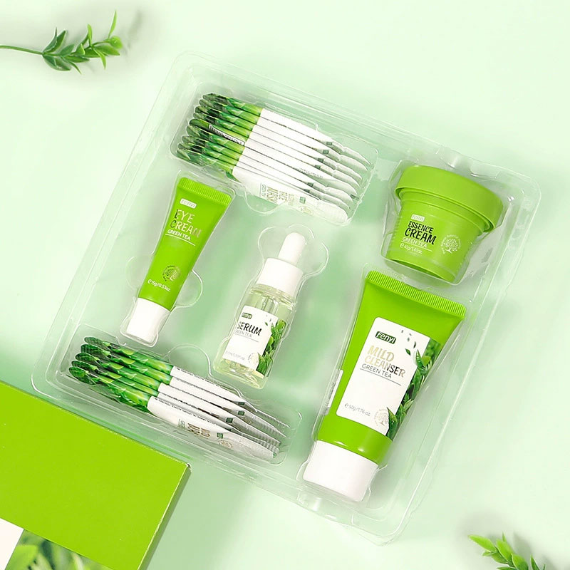 6pcs/box Skin Care Set Green T - огляд і ціна Skincare Niacinamide