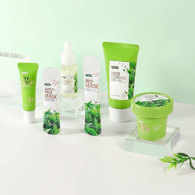 6pcs/box Skin Care Set Green T - огляд і ціна Skincare Niacinamide