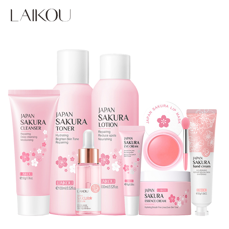 LAIKOU 8Pcs Sakura Facial Skin - огляд і ціна Skincare Niacinamide